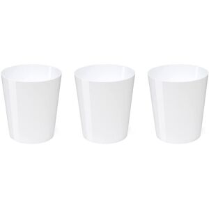 Osco White Hi-Gloss Plastic Waste Bin 3 Pack Round Height - 29 Cm Diamet Osco White Hi-Gloss Plastic Waste Bin 3 Pack Round Height - 29 Cm Diamet