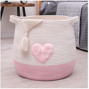 Volhouim Large Woven Storage Basket,17.7\"X16.9\" Cotton Rope Basket, Laundry And Volhouim Large Woven Storage Basket,17.7\"X16.9\" Cotton Rope Basket, Laundry And