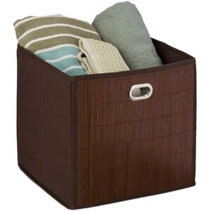 Relaxdays Storage Basket Folding Organiser Laundry Bin 28 L Brown Bamboo Storage Box Relaxdays Storage Basket Folding Organiser Laundry Bin 28 L Brown Bamboo Storage Box