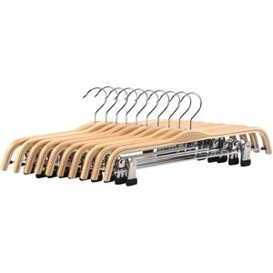 Sodial 10 Pack Solid Finish Wooden Trousers/skirt Hangers With -Rust Clips Coat3410 Sodial 10 Pack Solid Finish Wooden Trousers/skirt Hangers With -Rust Clips Coat3410
