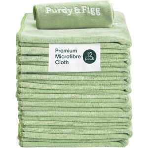 Purdy & Figg Microfiber Cleaning Cloths Lint-Free, Streak-Free Pack Of 12, Green Purdy & Figg Microfiber Cleaning Cloths Lint-Free, Streak-Free Pack Of 12, Green