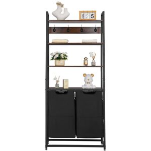 Vevor 4 Tiers Laundry Sorter Tall Laundry Hamper With Shelves & Hooks 2 Section Vevor 4 Tiers Laundry Sorter Tall Laundry Hamper With Shelves & Hooks 2 Section