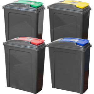 What More Set Of 4 Large 25l Recycling Bins Colour Coded Lids Rubbish Waste Containers What More Set Of 4 Large 25l Recycling Bins Colour Coded Lids Rubbish Waste Containers