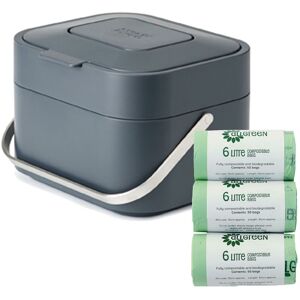 Joseph Joseph Stack 4 Food Waste Caddy – Graphite – 4 Litres & 150 X 6l Bags Joseph Joseph Stack 4 Food Waste Caddy – Graphite – 4 Litres & 150 X 6l Bags