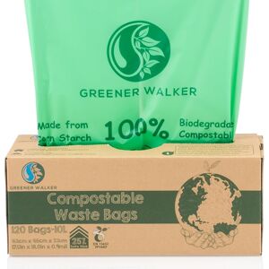 Greener Walker 25% Extra Thick Compost 6l/10l/30l Caddy Bin Liners-120 Bags Bio Greener Walker 25% Extra Thick Compost 6l/10l/30l Caddy Bin Liners-120 Bags Bio