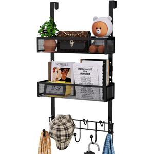 Does Not Apply Over Door Hanger With 9 Coat Hooks 2 Baskets Stainless Steel Black For 1.76in Do Does Not Apply Over Door Hanger With 9 Coat Hooks 2 Baskets Stainless Steel Black For 1.76in Do