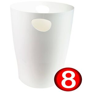 Exacompta Waste Paper Bin Ecobin 15l 26.3 X 26.3 X 33.5 Cm White Pack Of 8 Exacompta Waste Paper Bin Ecobin 15l 26.3 X 26.3 X 33.5 Cm White Pack Of 8