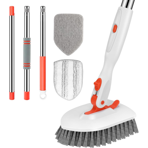 Does Not Apply Floor Scrub Brush, 3-In-1 Tile Tub Floor Scrubber With 52-Inch Adjustable Long H Does Not Apply Floor Scrub Brush, 3-In-1 Tile Tub Floor Scrubber With 52-Inch Adjustable Long H