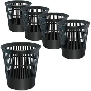 Waytex Pack Of 5 Black Office Bins - Plastic Openwork Waste Paper Bins For Offic Waytex Pack Of 5 Black Office Bins - Plastic Openwork Waste Paper Bins For Offic
