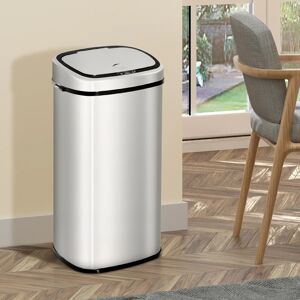 Homcom - 68L Sensor Dustbin - Stainless Steel - Silver - Dustbin Homcom - 68L Sensor Dustbin - Stainless Steel - Silver - Dustbin
