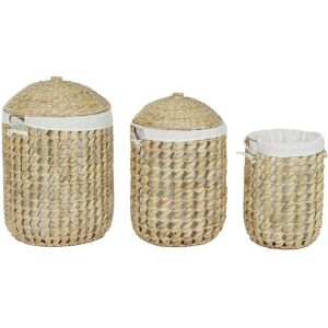 Laundry Basket Home Esprit White Natural 3 Pieces 46 X 46 X 69 Cm Laundry Basket Home Esprit White Natural 3 Pieces 46 X 46 X 69 Cm