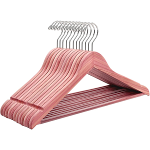 Amber Home 10x Aromatic Red Cedar Suit Hangers W/ Non-Slip Bar & Notches 44.5cm Amber Home 10x Aromatic Red Cedar Suit Hangers W/ Non-Slip Bar & Notches 44.5cm