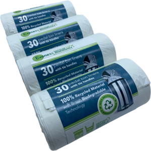 Evaness 100% Recycled & Biodegradable Bin Bags + Tie Handles 20-30l - (240 Bags) Evaness 100% Recycled & Biodegradable Bin Bags + Tie Handles 20-30l - (240 Bags)