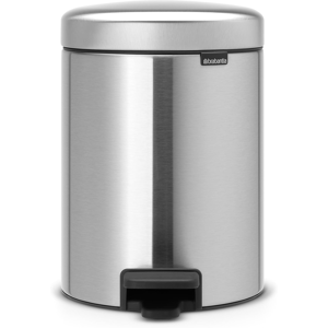 Brabantia 112645 Pedal Bin Newicon With Plastic Inner Bucket, 5 Litre - Matt Ste Brabantia 112645 Pedal Bin Newicon With Plastic Inner Bucket, 5 Litre - Matt Ste