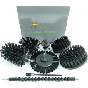 8 Piece Black Drill Brush Ultra Stiff Cleaning Brush With Extend Attachment Set- 8 Piece Black Drill Brush Ultra Stiff Cleaning Brush With Extend Attachment Set-