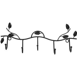 Metal S Hooks Wall Mount Rail Rack 5 Hooks Hanger Holder Rose Flower Style Metal S Hooks Wall Mount Rail Rack 5 Hooks Hanger Holder Rose Flower Style
