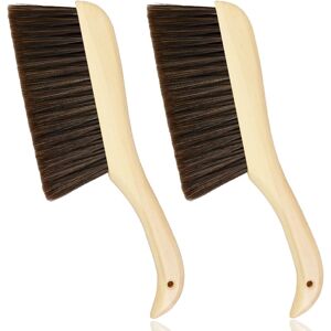 Dazzhues 2 Pieces Woooden Hand Broom Dust Brush With Wood Handle Whisk Broom Soft Bristle Dazzhues 2 Pieces Woooden Hand Broom Dust Brush With Wood Handle Whisk Broom Soft Bristle