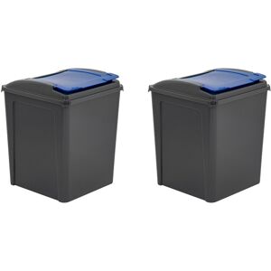 Wham 2 X 50l Plastic Recycle Bin With Blue Flap Lids Waste Rubbish Dustbin Garden Uk Wham 2 X 50l Plastic Recycle Bin With Blue Flap Lids Waste Rubbish Dustbin Garden Uk