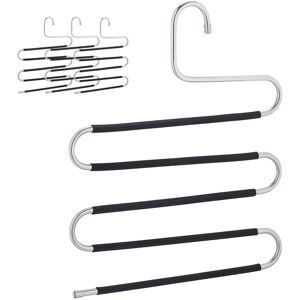 Relaxdays Trouser Hangers Space-Saving Rack S-Shaped Clothes Organiser 5 Rails 4 Rails Relaxdays Trouser Hangers Space-Saving Rack S-Shaped Clothes Organiser 5 Rails 4 Rails