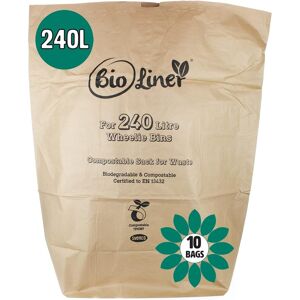 All-Green 240 Litre X 10 Paper Compostable Wheelie Bin Liners - Biodegradable Sacks/liner All-Green 240 Litre X 10 Paper Compostable Wheelie Bin Liners - Biodegradable Sacks/liner