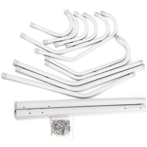 (White)Multi Hook Metal Coat Hat Rack Tree Stand Clothes Bag Hanger Organiz To (White)Multi Hook Metal Coat Hat Rack Tree Stand Clothes Bag Hanger Organiz To