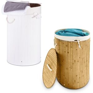 Relaxdays Laundry Hamper Clothes Organiser Bamboo Bin Moisture-Proof Removable Bag Relaxdays Laundry Hamper Clothes Organiser Bamboo Bin Moisture-Proof Removable Bag