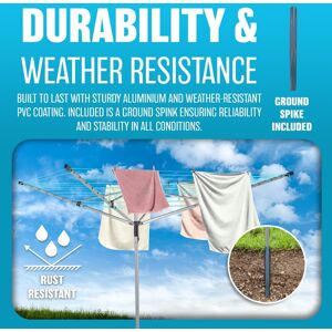 Jago Rotary Airer 4 Arm Clothes Garden Washing Line Dryer 50m Folding Outdoor Dry Jago Rotary Airer 4 Arm Clothes Garden Washing Line Dryer 50m Folding Outdoor Dry