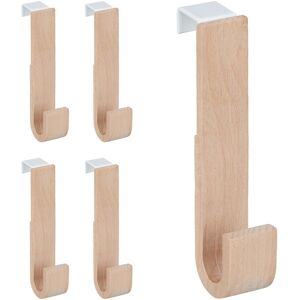 Relaxdays Over-Door Hook Set Wooden Natural Hanging Door Wardrobe Clothes Towels Organiser Relaxdays Over-Door Hook Set Wooden Natural Hanging Door Wardrobe Clothes Towels Organiser
