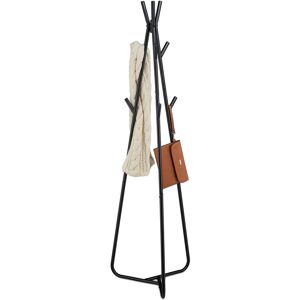 Relaxdays Hat Stand Coat Rack Metal Iron Clothes Holder Hallway 9 Hooks Black 157x40x48cm Relaxdays Hat Stand Coat Rack Metal Iron Clothes Holder Hallway 9 Hooks Black 157x40x48cm