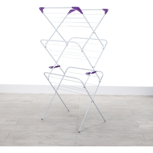 Minky Essentials 3 Tier Foldable 20 Line Auto Lock Clothes Airer Dryer Minky Essentials 3 Tier Foldable 20 Line Auto Lock Clothes Airer Dryer