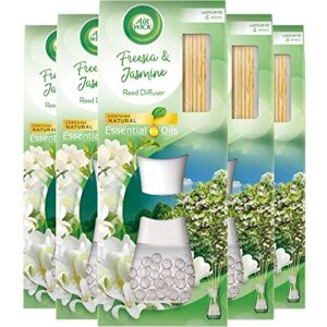 Air Wick Air Freshener Reed Diffuser, Freesia And Jasmine, Pack Of 5 X 33ml Air Wick Air Freshener Reed Diffuser, Freesia And Jasmine, Pack Of 5 X 33ml