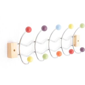 Aspect Deluxe Wall-Mounted Hook/coat Hanger-10 Hooks.Chrome Finish Frame & Mult Aspect Deluxe Wall-Mounted Hook/coat Hanger-10 Hooks.Chrome Finish Frame & Mult