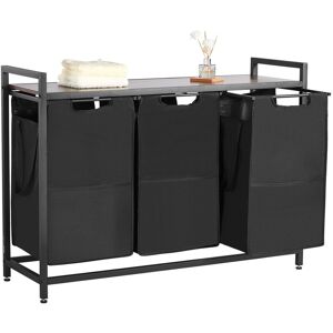 Vevor 3 Section Laundry Sorter With Pull-Out Bags Metal Frame & Wooden Tabletop Vevor 3 Section Laundry Sorter With Pull-Out Bags Metal Frame & Wooden Tabletop