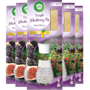 Branded Air Wick Air Freshener Reed Diffuser, Purple Blackberry Fig, Pack Of 5 X 33ml Branded Air Wick Air Freshener Reed Diffuser, Purple Blackberry Fig, Pack Of 5 X 33ml
