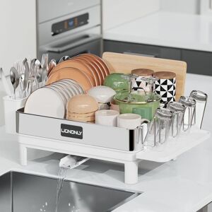 Liononly Dish Drainer Rack,Premium 304 Stainless Steel Dish Drying Rack,Anti-Ru Liononly Dish Drainer Rack,Premium 304 Stainless Steel Dish Drying Rack,Anti-Ru