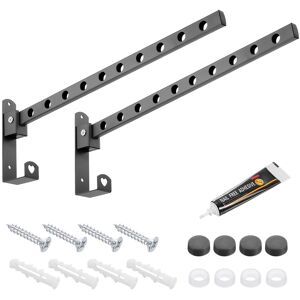 Uxcell Wall Mount Clothes Hanger, 15 Inch Clothes Drying Rack Coat Hooks, Grey Uxcell Wall Mount Clothes Hanger, 15 Inch Clothes Drying Rack Coat Hooks, Grey