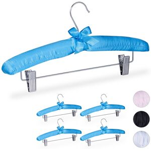 Relaxdays 10 X Satin Coat Hanger Clamp Hanger Suit Hanger Padded Skirt Hanger Light Blue Relaxdays 10 X Satin Coat Hanger Clamp Hanger Suit Hanger Padded Skirt Hanger Light Blue
