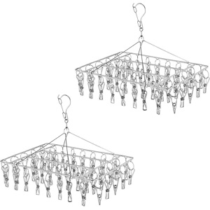 Does Not Apply 2 Pack Sock Hanger For Washing Line, Metal Sock Dryer With 50 Pegs, Stainless St Does Not Apply 2 Pack Sock Hanger For Washing Line, Metal Sock Dryer With 50 Pegs, Stainless St