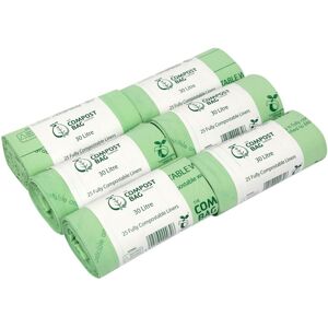 150 X 30l Compost Bag Compostable Kitchen Caddy Waste Liners - Bags En13432 150 X 30l Compost Bag Compostable Kitchen Caddy Waste Liners - Bags En13432