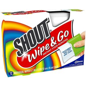 Shout Wipe & Go, Instant Stain Remover, (12 - Individual Wipes) - Lot Of 5 Shout Wipe & Go, Instant Stain Remover, (12 - Individual Wipes) - Lot Of 5