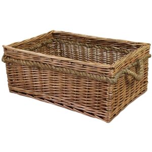 Traditional Wicker Storage Basket Brown Rope Handled Rustic Willow Home Tidy Traditional Wicker Storage Basket Brown Rope Handled Rustic Willow Home Tidy