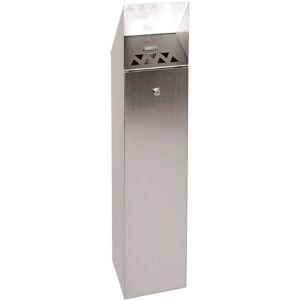 VFM Silver Hooded Top Cigarette Ash Tower Bin - 6.6 Litre VFM Silver Hooded Top Cigarette Ash Tower Bin - 6.6 Litre