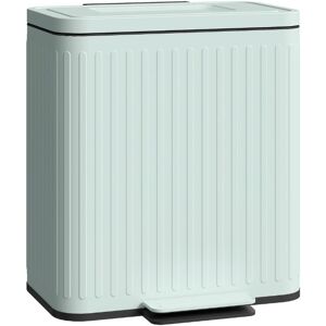 Homcom Double Rubbish Bin Pedal Bin W/ Soft-Close Lid Garbage Can 2 X 20l Green Homcom Double Rubbish Bin Pedal Bin W/ Soft-Close Lid Garbage Can 2 X 20l Green