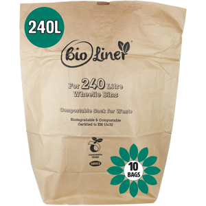 All-Green 240 Litre X 10 Paper Compostable Wheelie Bin Liners - Biodegradable Sacks/liners All-Green 240 Litre X 10 Paper Compostable Wheelie Bin Liners - Biodegradable Sacks/liners