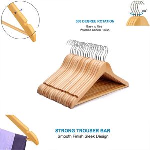 Care+ 30 Pieces Wooden Hangers Suit Garments Clothes Wood Hanger Care+ 30 Pieces Wooden Hangers Suit Garments Clothes Wood Hanger