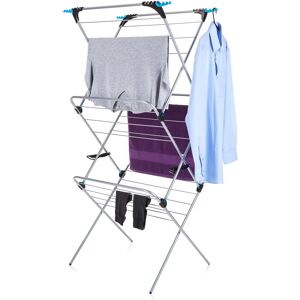 Minky 3 Tier Plus Clothes Airer 21m Drying Space W/fold Out Hangers Silver Minky 3 Tier Plus Clothes Airer 21m Drying Space W/fold Out Hangers Silver