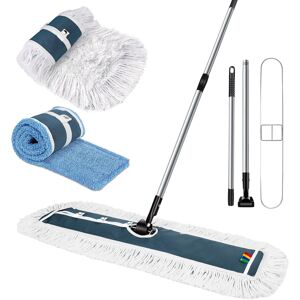 Mastertop Industrial Mop, 105cm Heavy Duty Flat Mop With 2 Replacement Mop Head Mastertop Industrial Mop, 105cm Heavy Duty Flat Mop With 2 Replacement Mop Head