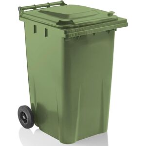 Stg Trading Large Green 240 Litre Outdoor Recycling Wheelie Bin With Lid, Handle & Wheels Stg Trading Large Green 240 Litre Outdoor Recycling Wheelie Bin With Lid, Handle & Wheels