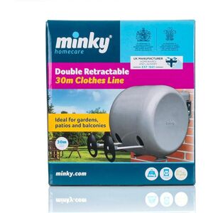 Minky Double Retractable Clothes Line 2 X 15mone Size One Colour Wi230 Minky Double Retractable Clothes Line 2 X 15mone Size One Colour Wi230
