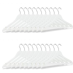 Relaxdays Coat Hangers Set 40 Cm Rail White Finish Wooden Clothes Hangers Non-Slip Hangers Relaxdays Coat Hangers Set 40 Cm Rail White Finish Wooden Clothes Hangers Non-Slip Hangers